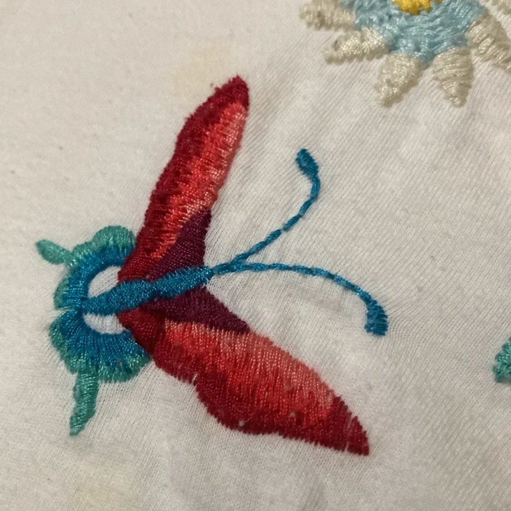 Johnny Was Deep V-Neck Cotton Tee - Picture 9 of 12